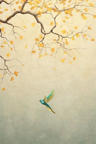 中国风秋季落叶简约背景