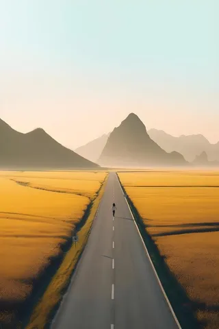 马路田园树林大气背景