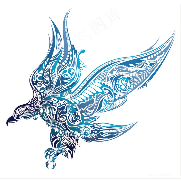 老鹰花纹高清艺术插画
