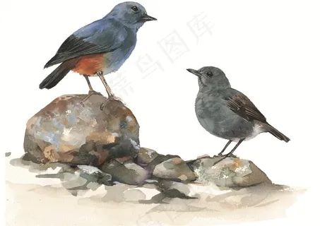 石头上的漂亮小鸟素材 石头上的漂亮小鸟素材