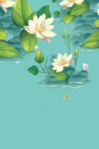 创意清新国风花背景图