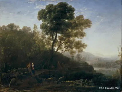 山丘树林风景画油画 山丘树林风景画油画
