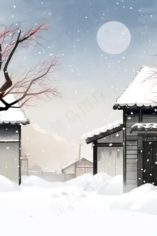 意境唯美简约雪景背景