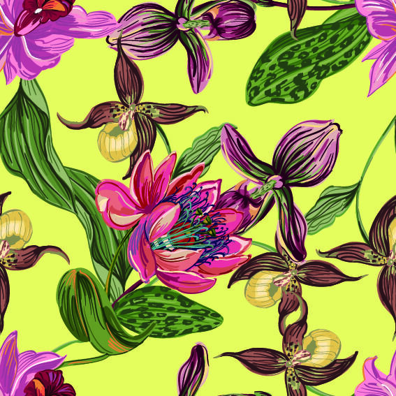 花卉唯美手绘花朵面料纹理手机壳布料面料印花服装矢量图案素材