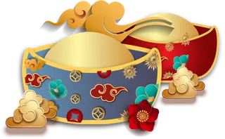 中国风金色大元宝素材