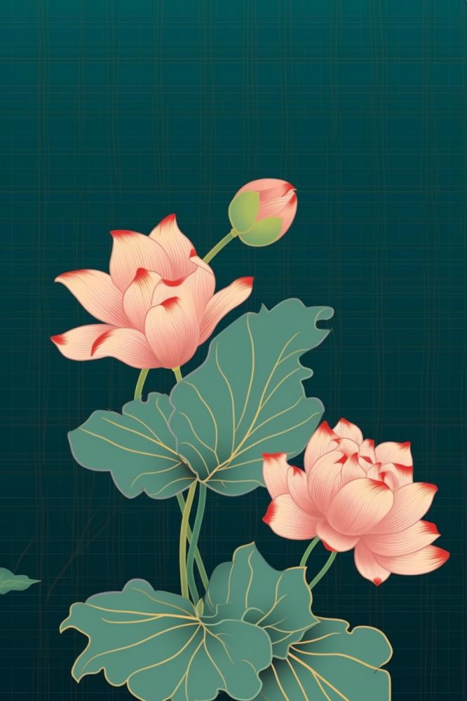 绿色简约清新莲花节气背景(896x1344)