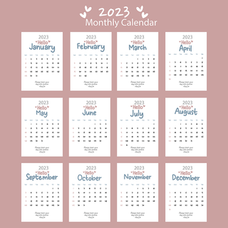 2023日历 2023年挂历 兔年日历 