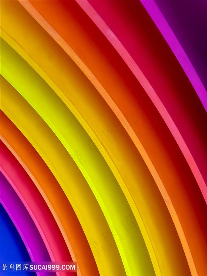 彩虹色条状规则立体背景