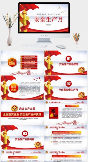 安全生产PPT模板预览图