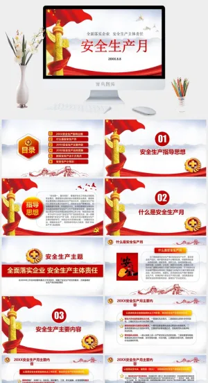 安全生产PPT模板预览图