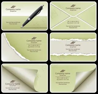 淡雅大气撕裂效果名片