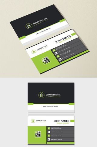 商务名片  英文名片  二维码名片 PSD