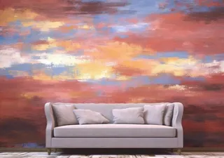 水彩水粉油画颜料沙发背景