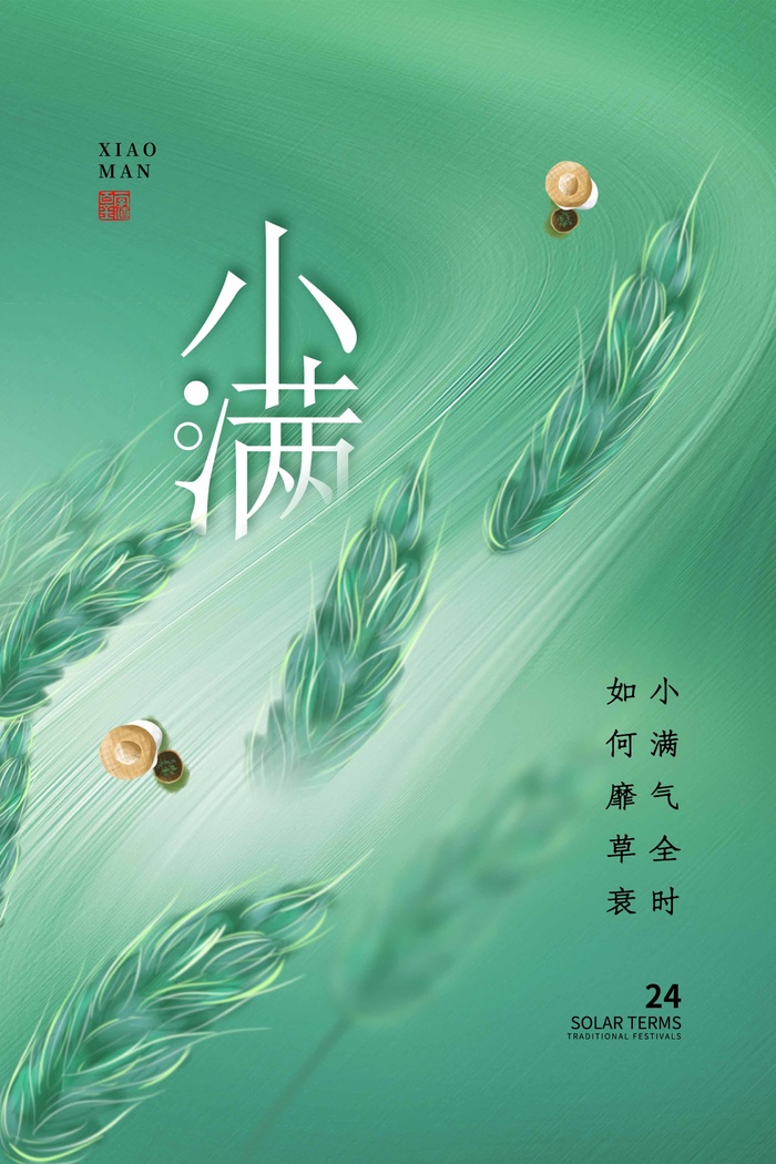小满 传统节气海报psd模版下载