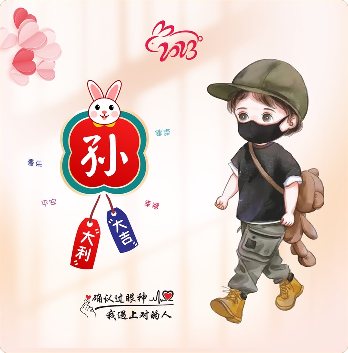 姓氏卡通头像壁纸cdr矢量模版下载