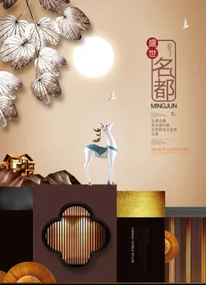 中式房地产海报展板PSD模板 中式房地产海报展板PSD模板