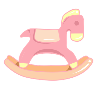 木马玩具剪贴画儿童节幼儿园卡通插画