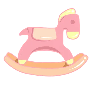 木马玩具剪贴画儿童节幼儿园卡通插画