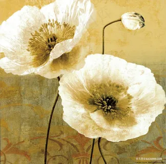 唯美复古花卉植物油画