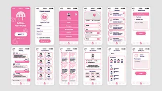 手机移动端整套APP交互UI界面套图作品集EPS矢量图设计素材