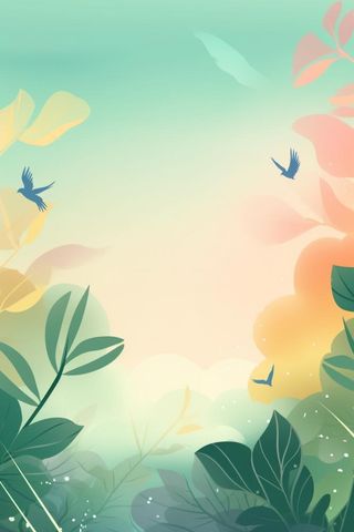 清新叶子夏季清爽背景