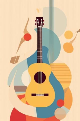 吉他简约复古背景