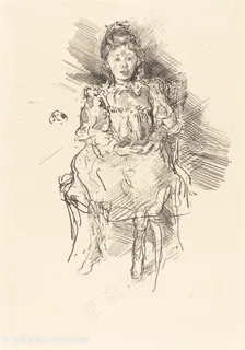 惠斯勒素描女孩装饰画 惠斯勒素描女孩装饰画