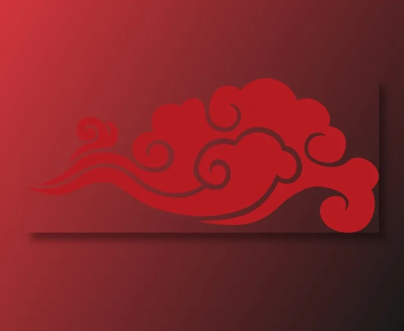 彩云 古典云 祥云图案 祥云素材 创意祥云  红色祥云 花边花纹 免抠