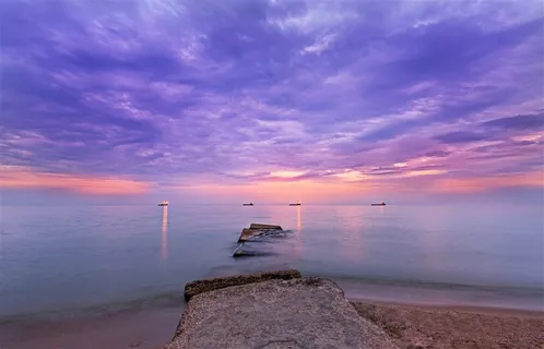 唯美沙滩大海黄昏景色 唯美沙滩大海黄昏景色