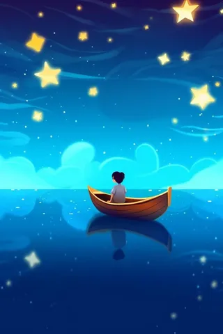 星空海洋少女创意背景