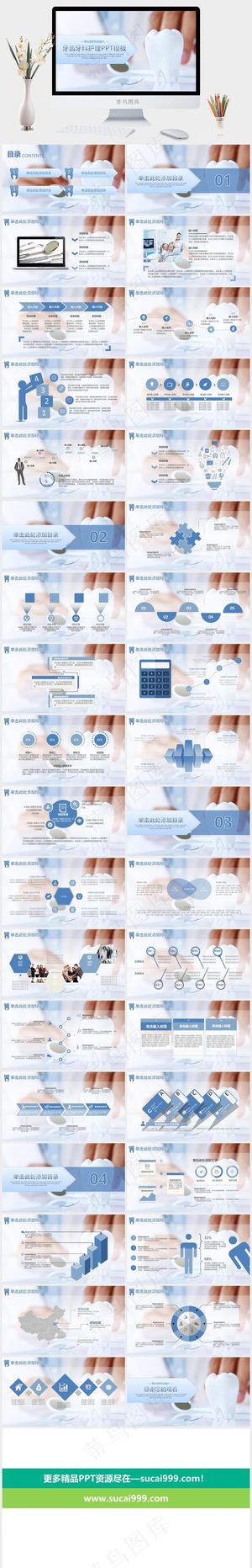 口腔牙科PPT模板ppt模版