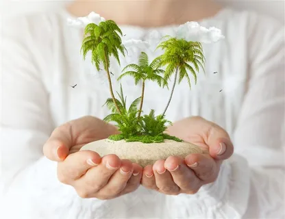 手捧着土地的人物高清图片