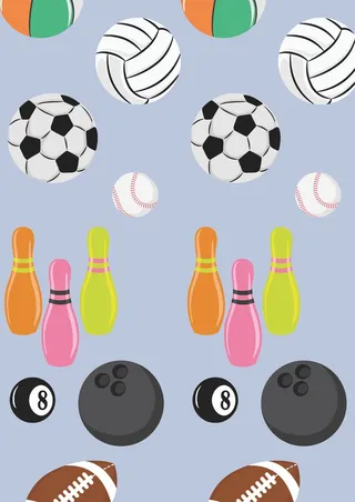 橄榄球排球篮球足球棒球保龄球台球运动
