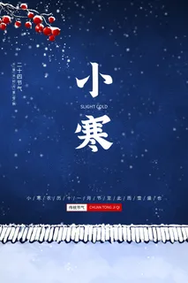 中国传统冬天小寒祝福24二十四节气节日宣传活动海报