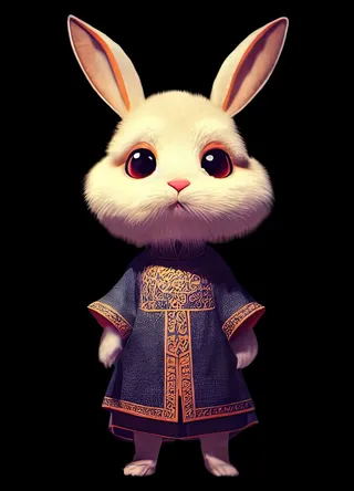 中国风卡通兔年元素