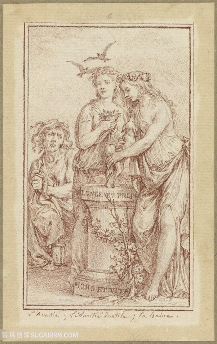 手绘素描女士艺术挂画