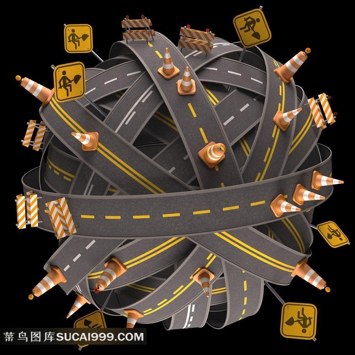 城市道路3D模型图片