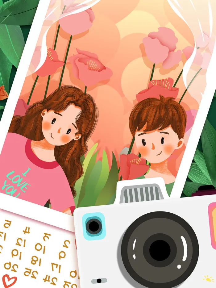 情人节记录生活绘画PSD素材psd模版下载