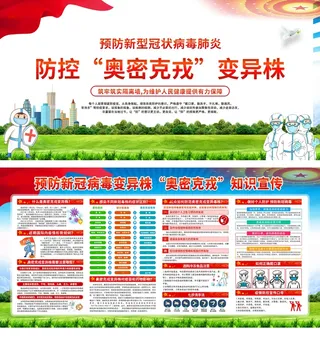 预防新冠病毒奥密克戎宣传栏
