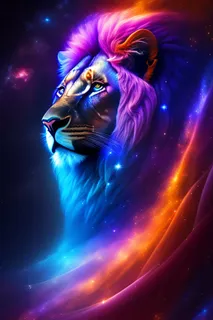 星空中的狮子头像