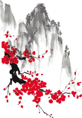 中国山水画水墨图案素材53