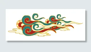 中国风中式国潮敦煌云纹祥云插画图案云朵云彩元素PSDAI设计素材