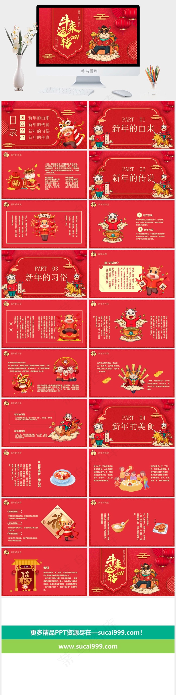美食
红色中国风卡通风PPT模板
