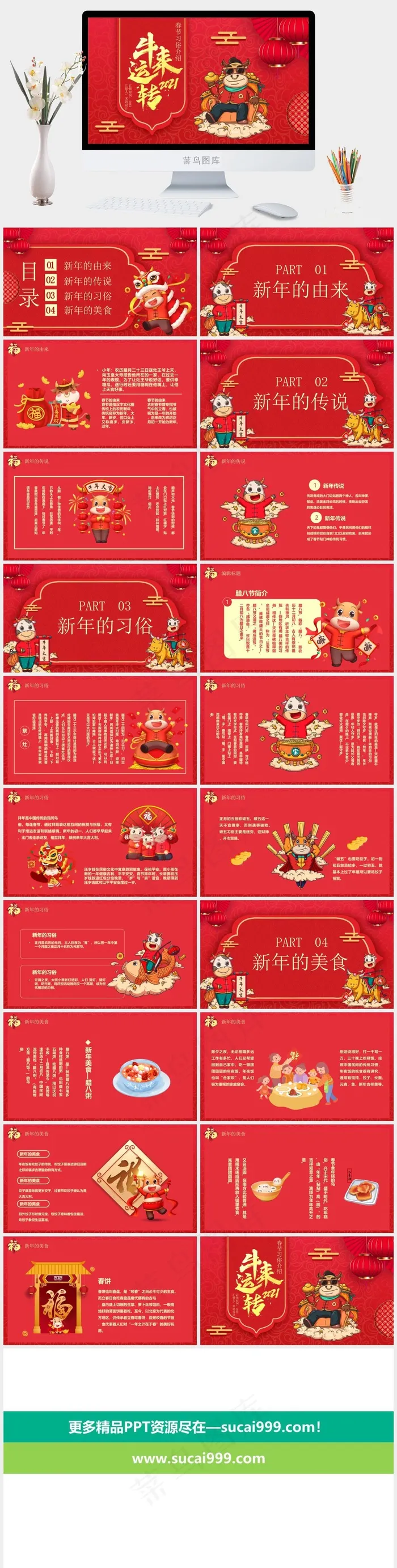 美食
红色中国风卡通风PPT模板