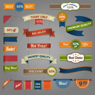 免抠大气标签矢量