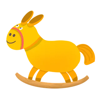 木马玩具剪贴画儿童节幼儿园插画