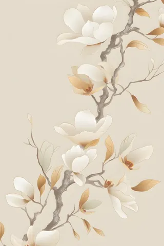 花朵白色国风简约背景