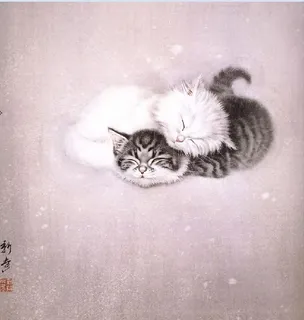 油画 小猫 风景 背景墙 油画 小猫 风景 背景墙
