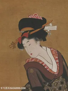 喜多川歌磨唯美日式美女装饰画