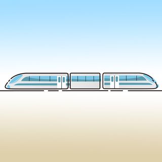 地铁动车轻轨矢量风格插图手绘